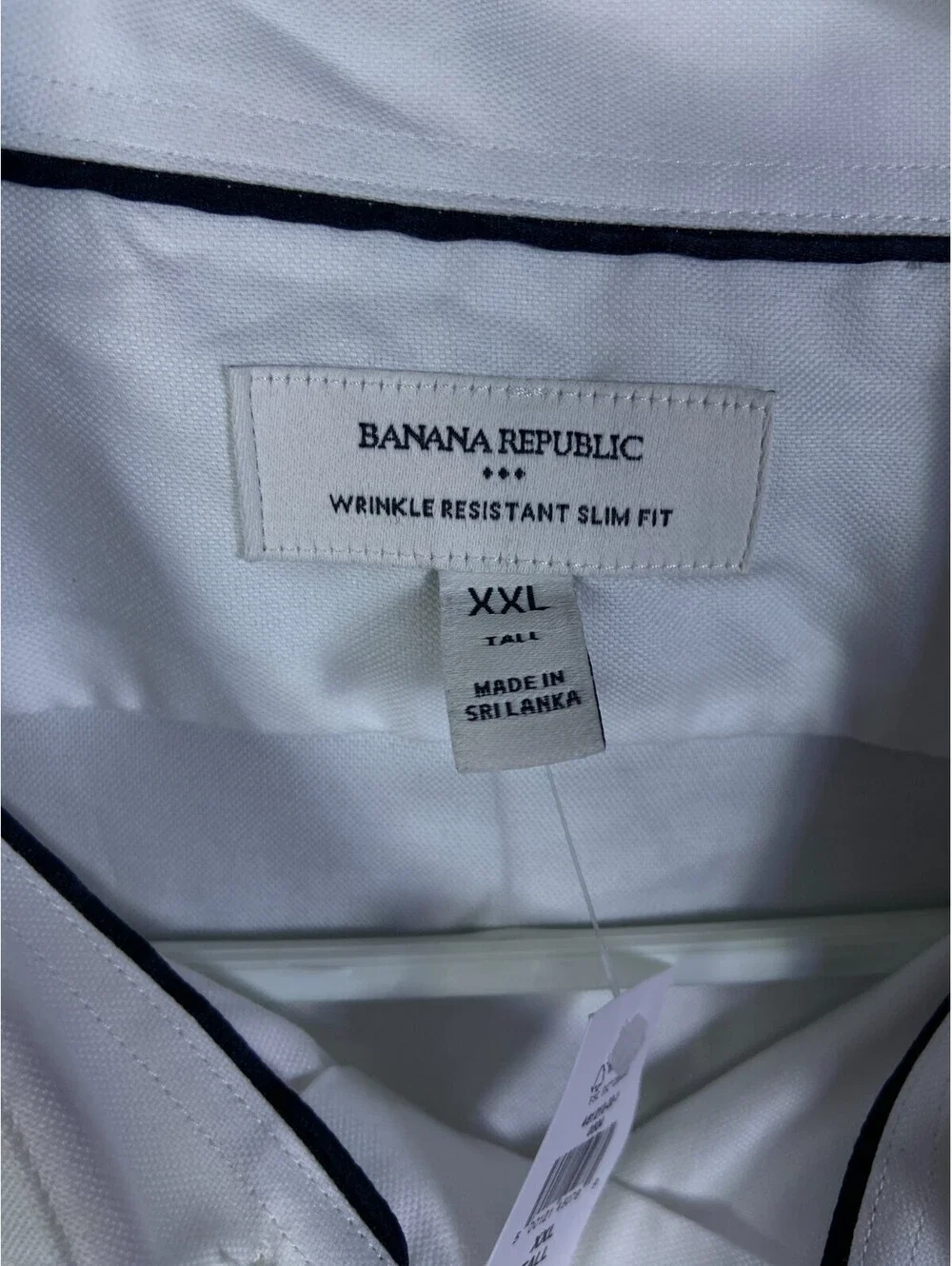 NEW Banana Republic Mens Slim Fit SS Untucked Dress Shirt Sz XXL Tall Retail $70